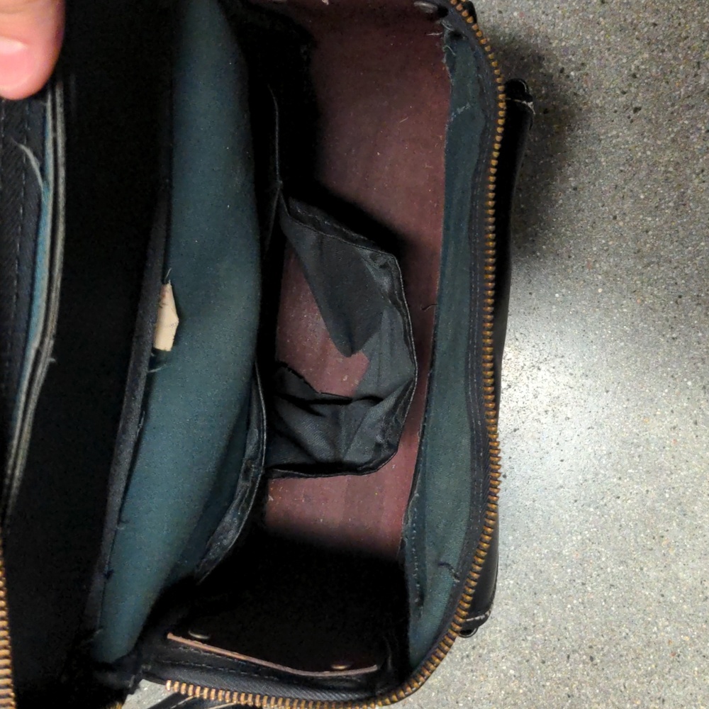 Hinson vintage 1950s black camera bag Talon zipper Hinson hardware 5/$35 - Picture 11 of 14